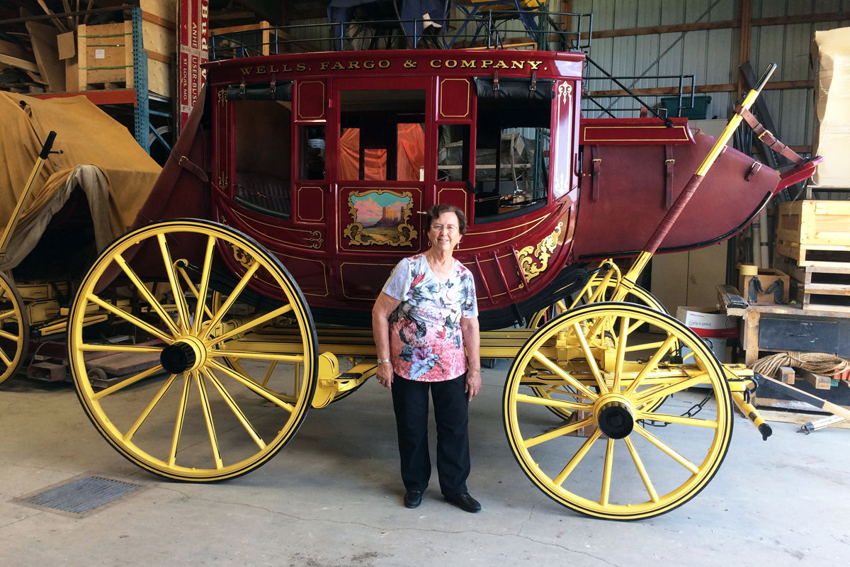 103 Adeline Otto with Wells Fargo wagon.JPG